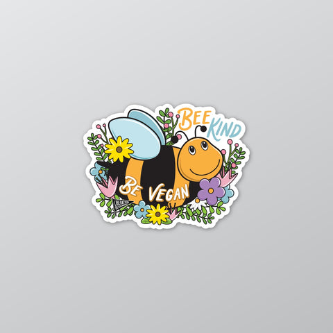 Bee Kind Be Vegan Sticker